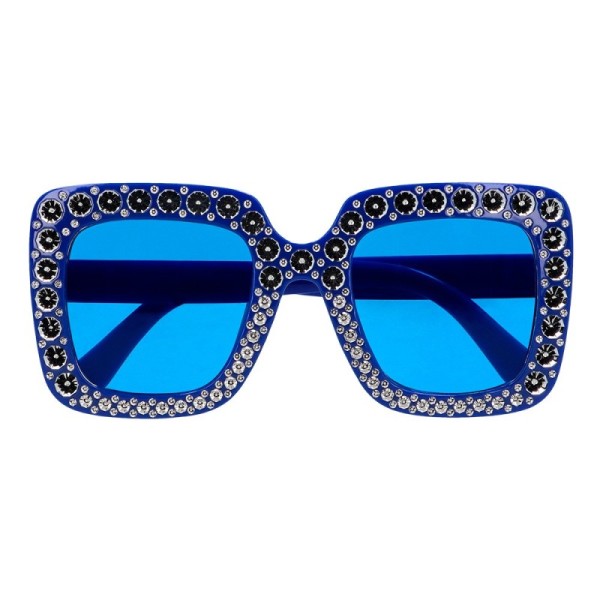 Lunettes party Bling bling bleu