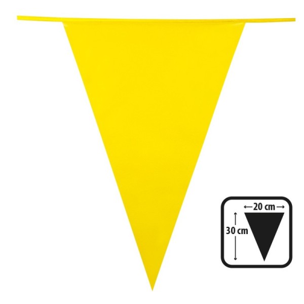 Guirlande de fanions PE jaune (30 x 20 cm)(10 m)