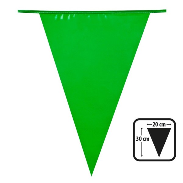 Guirlande de fanions PE vert (30 x 20 cm)(10 m)