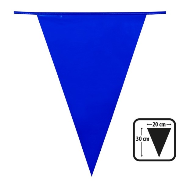 Guirlande de fanions PE bleu (30 x 20 cm)(10 m)