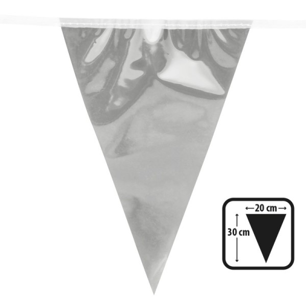 Guirlande de fanions métallique argent (10 m)