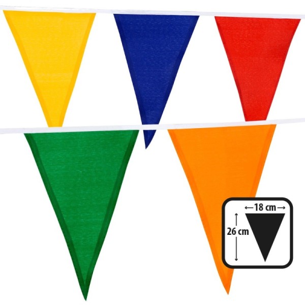 Guirlande de fanions polyester multicolore (26 x 18 cm)(10 m)