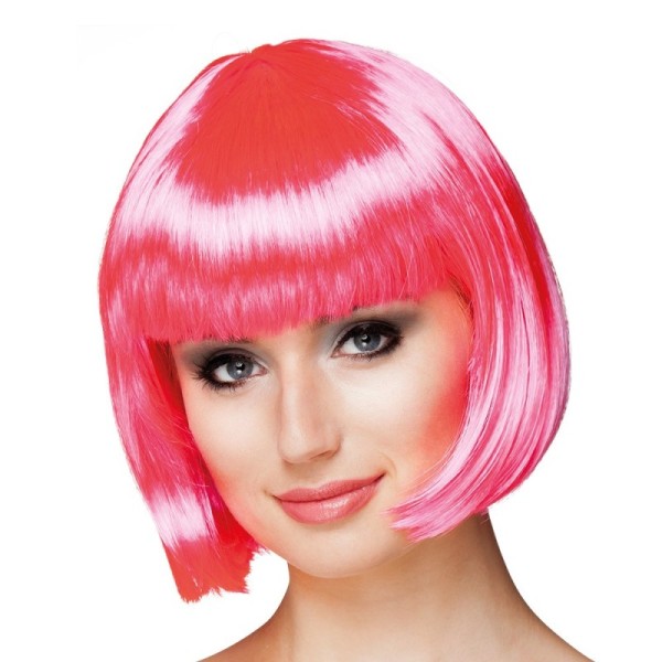 Perruque Cabaret rose vif