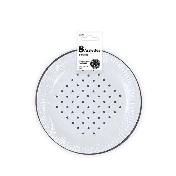 ASSIETTES X 8 FESTIVES 18CM BLANC