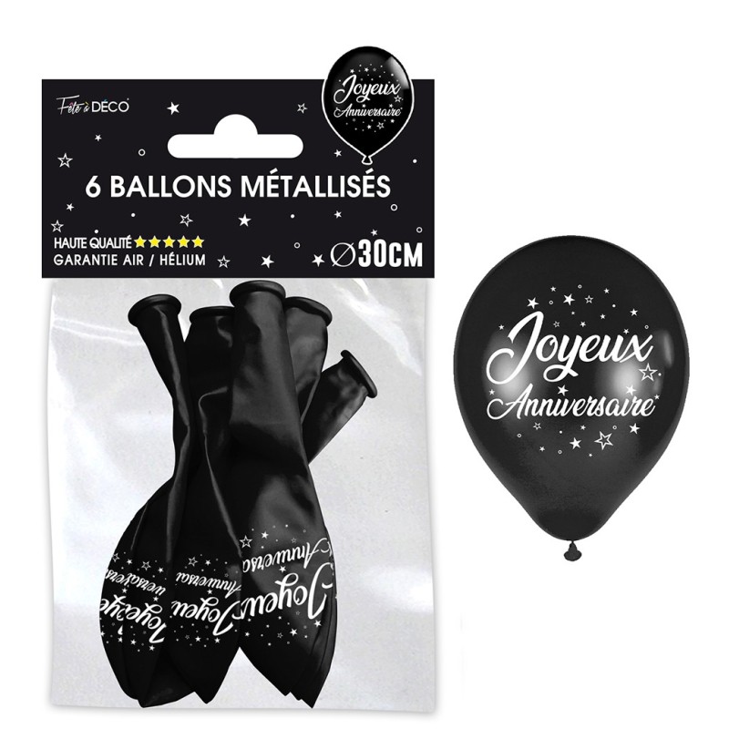 40 decoration anniversaire homme, 40 ans ballon noir métal or