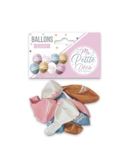 Sachet 8 Ballons Anniv Fille Faites La Fête Accessoires de décoration