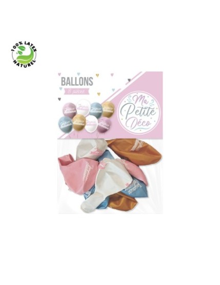 Sachet 8 Ballons Anniv Fille Faites La Fête Accessoires de décoration