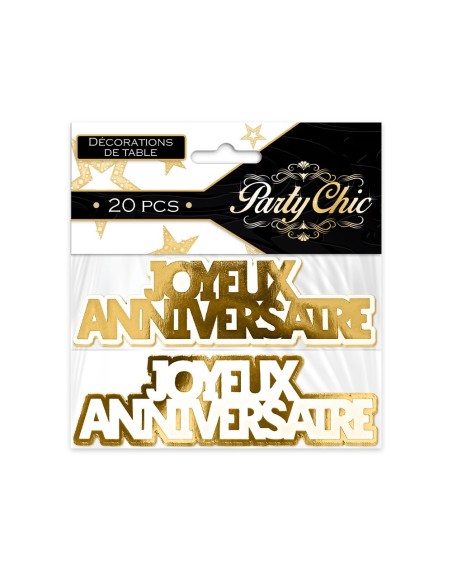 Duo Deco Table Anniv Party Chic Dore