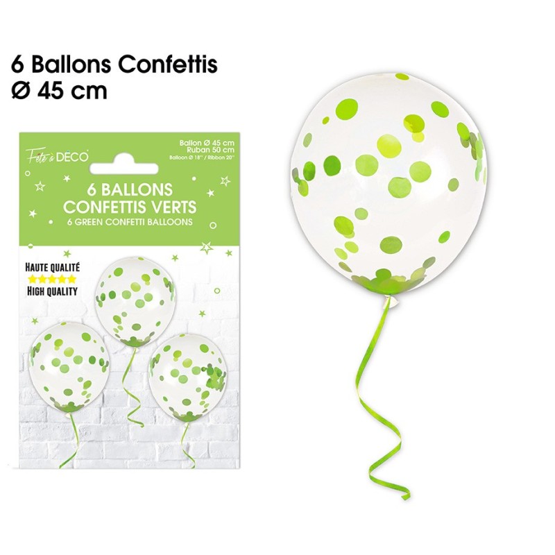 Ballon Confettis Or Anniversaire 30 cm x6