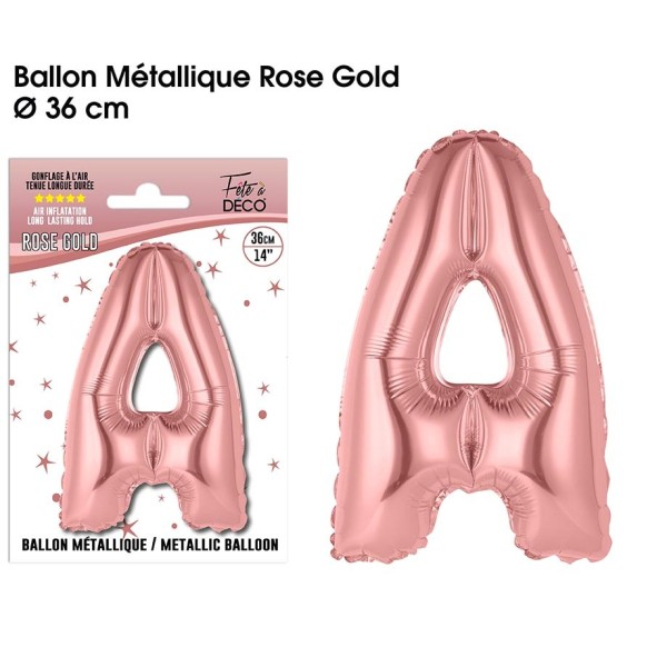 BALLON METALLIQUE ROSE GOLD LETTRE A