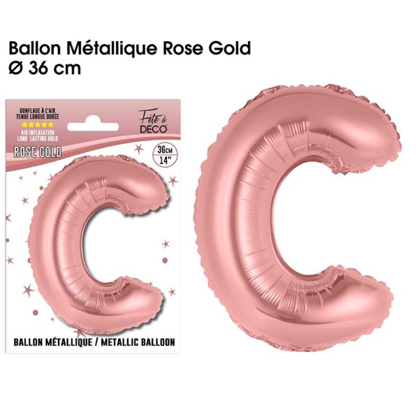 BALLON METALLIQUE ROSE GOLD LETTRE C