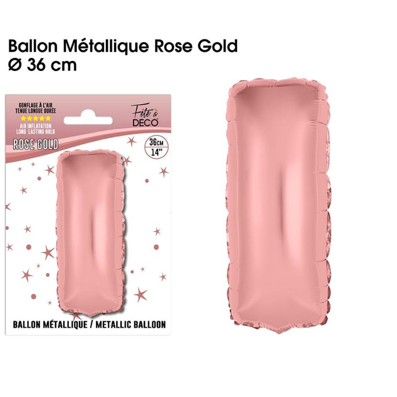 BALLON MÉTALLIQUE 36CM LETTRE D - ROSE GOLD