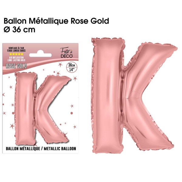 BALLON METALLIQUE ROSE GOLD LETTRE K