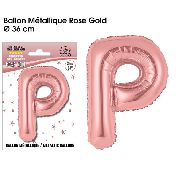 BALLON METALLIQUE ROSE GOLD LETTRE P