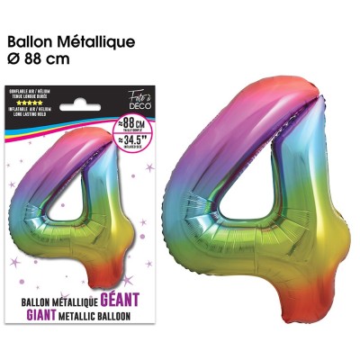 Ballon Rainbow Chiffre 4