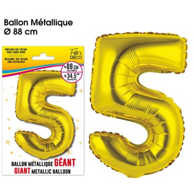 Ballon chiffre 1 or géant - Méga Fête
