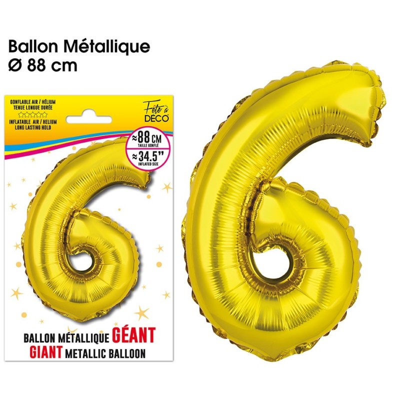 Ballon Chiffre 1 - Gonflé à l'air & Hélium - 66 cm