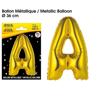 BALLON MÉTALLIQUE 36CM LETTRE F - ROSE GOLD