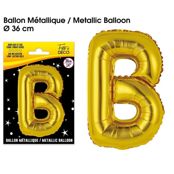 BALLON METALLIQUE OR LETTRE B