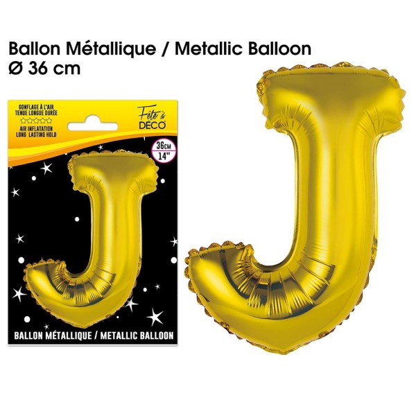 BALLON METALLIQUE OR LETTRE J