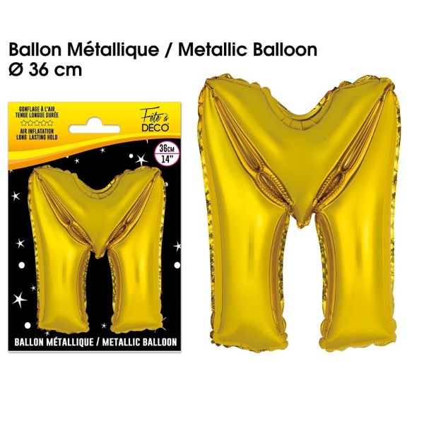 BALLON METALLIQUE OR LETTRE M