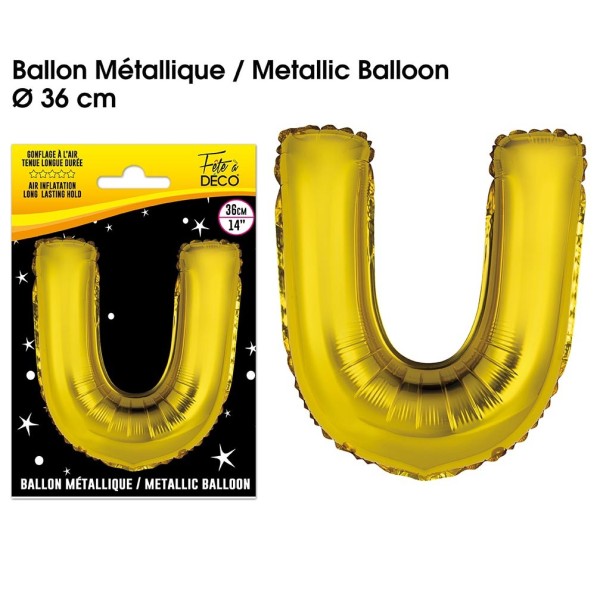 BALLON METALLIQUE OR LETTRE U