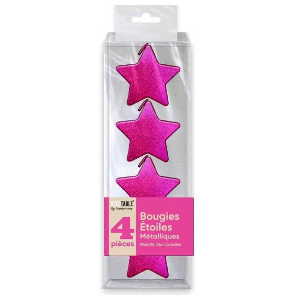 BOUGIES METALLISEES ETOILE FUCHSIA