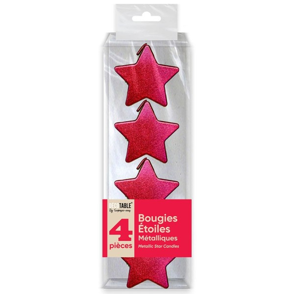 BOUGIES METALLISEES ETOILE ROUGE