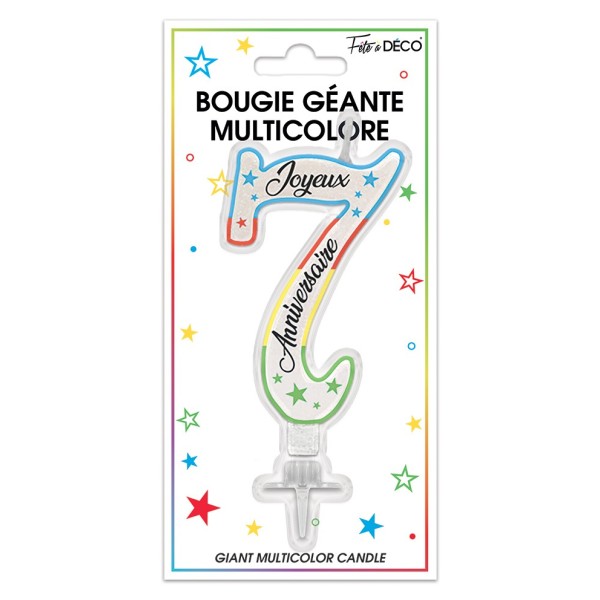 BOUGIE PAILLETTEE GEANTE CHIFFRE 7