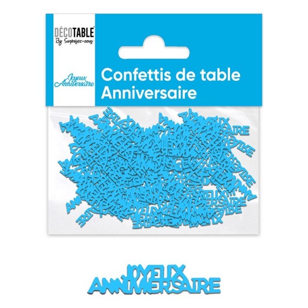 CONFETTIS ANNIVERSAIRE PAPIER BLEU