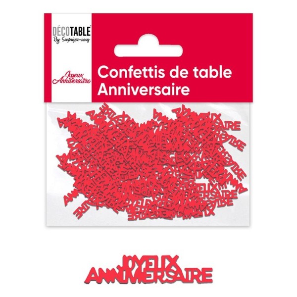 CONFETTIS ANNIVERSAIRE PAPIER ROUGE