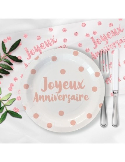 Pack 6 Assiettes Party Blush Faites La Fête Accessoires de décoration