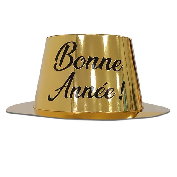 CHAPEAU DE FÊTE BONNE ANNÉE OR / NOIR