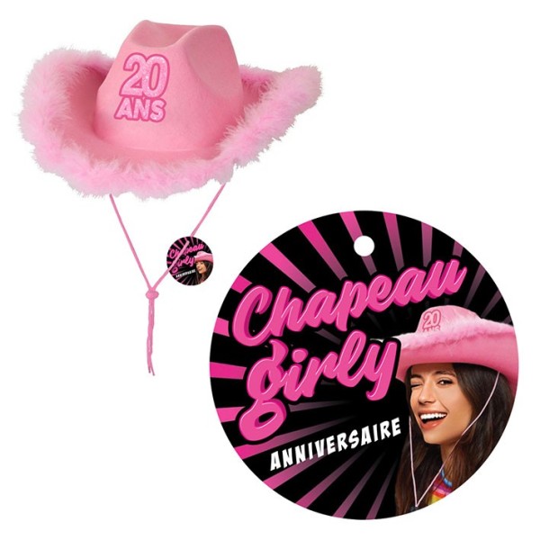 CHAPEAU GIRLY 20 ANS ROSE