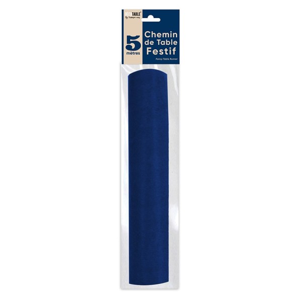 CHEMIN DE TABLE INTISSE 5M UNI BLEU