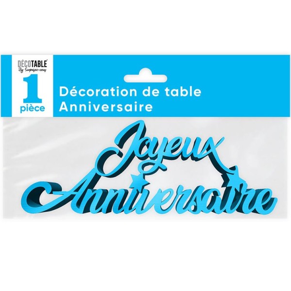 DECORATION DE TABLE ANNIVERSAIRE MÉTALLISÉE BLEU