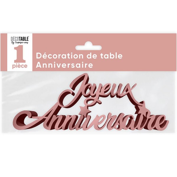 DECORATION DE TABLE ANNIVERSAIRE MÉTALLISÉE ROSE GOLD