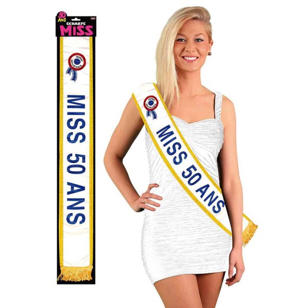 ECHARPE MISS 50 ANS BLEUE