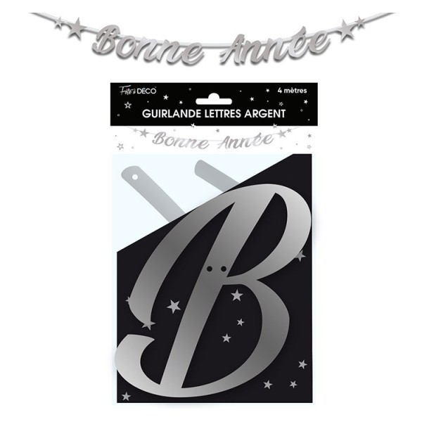 GUIRLANDE LETTRES BONNE ANNÉE ARGENT