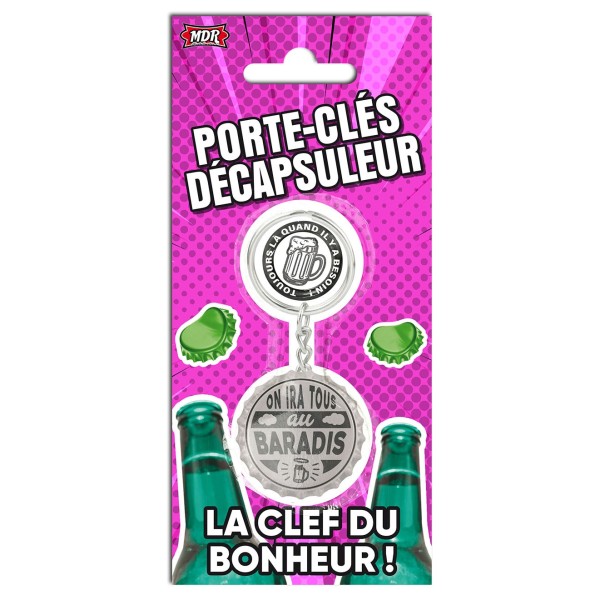 PORTE-CLÉ DÉCAPSULEUR CLEF DU BONHEUR