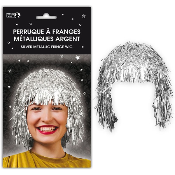 PERRUQUE FRANGE ARGENT