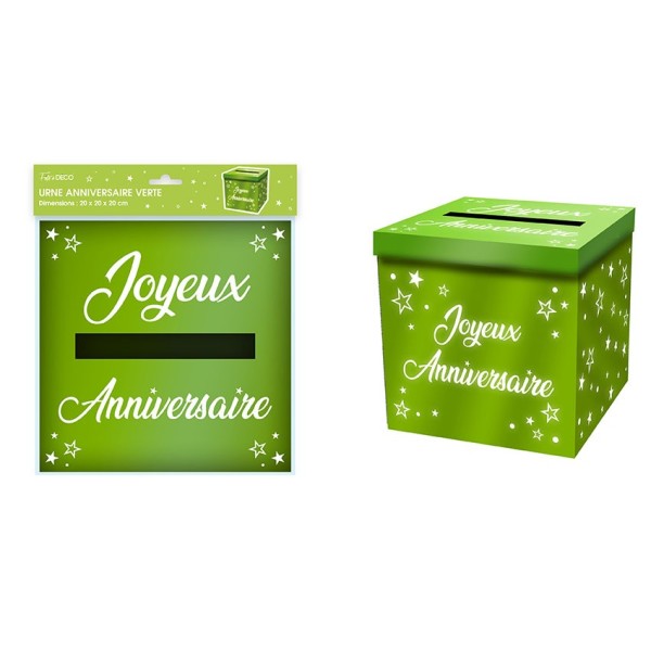 URNE METALLIQUE ANNIVERSAIRE VERTE