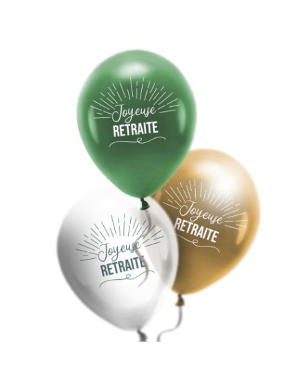 Sachet 8 Ballons Retraite Faites La Fête Accessoires de décoration