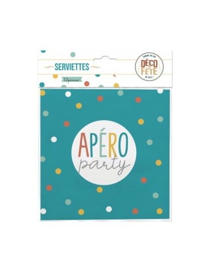 Pack 12 Serviettes Apero Party Faites La Fête Accessoires de décoration