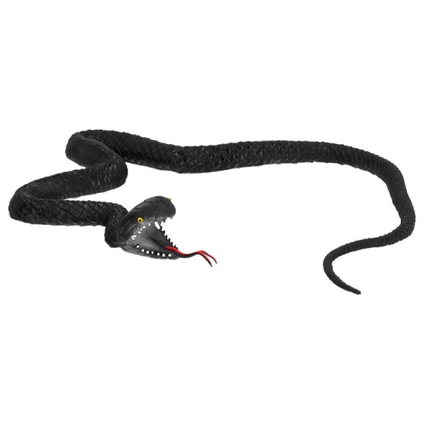 Serpent en caoutchouc noir (75 cm)