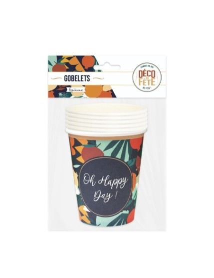 Pack 6 Gobelets Oh Happy Day Faites La Fête Accessoires de décoration