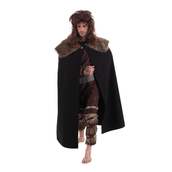 CAPE VIKING NOIRE SUPER LUXE FOURRURE TU