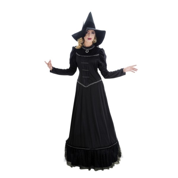 COSTUME SORCIERE MAGIE NOIRE AV CHAPEAU M