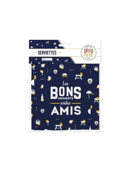 Pack 12 Serviettes Moments...Amis Faites La Fête Accessoires de décoration