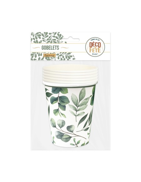 Pack 6 Gobelets Feuilles Nature